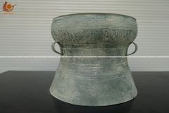 Trống Đồng Đông Sơn Đồng Đỏ Đường Kính 36cm Màu Giả Cổ - Hoa Văn Ngọc Lũ Họa Tiết Chìm