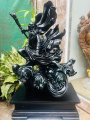 Tượng Phật - Đạt Ma Gỗ Mun Sừng Khánh Hòa Cao 62cm