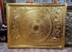 Tranh Trống Đồng Khung Đồng Dát Vàng Kích Thước 200*160 Cm Khung Chữ Nhật