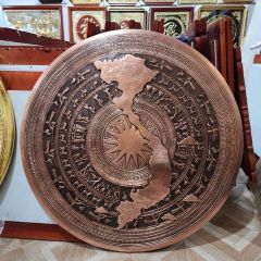 Mặt Trống Đồng Thúc Tay - Đồng Đỏ Đường Kính 90cm - Có Bản Đồ