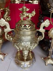 Bộ Ngũ Sự Bằng Đồng Cát Tút  Song Long Chầu Nguyệt Cao 70 Catut