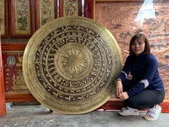 Mặt Trống Đồng Thúc Tay DK 140 Cm Màu Giả Cổ