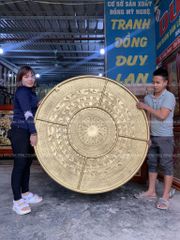 Mặt Trống Đồng Thúc Tay DK 140 Cm Màu Giả Cổ