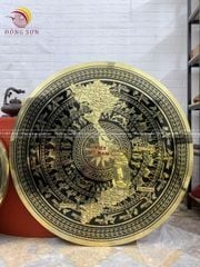 Mặt Trống Đồng CNC - Đồng Vàng Đường Kính 100 - Có Bản Đồ