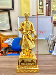 Tượng Trần Hưng Đạo Bằng Đồng Vàng Dát Vàng 24K Cao 50cm