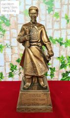 Tượng Trần Hưng Đạo Bằng Đồng Vàng Giả Cổ Cao 50cm