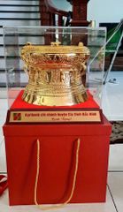 Trống Đồng vàng  Đường Kính 20Cm -Dát vàng 18k Chất Liệu Đồng Vàng
