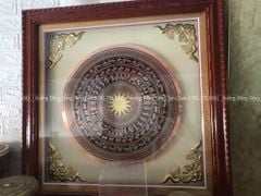 Tranh Trống Đồng Mặt CNC Có Kính Kích Thước 90*90 Cm Khung Vuông