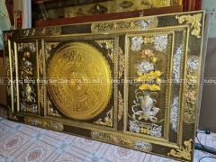 Tranh Trống Đồng Khung Đồng Dát Vàng Kích Thước 230x120 Cm Khung Chữ Nhật