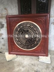 Tranh Trống Đồng Khung Hương Mặt Trống Đúc Kích Thước 108x108 Cm Khung Vuông
