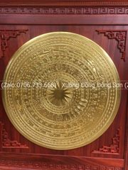Tranh Trống Đồng Đôi Lục Bình Hoa Sen 2 Bên Kích Thước 200*140 Cm Khung Chữ Nhật