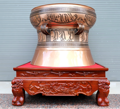 Trống Đồng Đông Sơn Đồng Đỏ Đường Kính 80cm - Hoa Văn Ngọc Lũ Họa Tiết Chìm