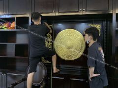 Tranh Trống Đồng Phú Quý Nền Đen Kích Thước 175*125 Cm Khung Chữ Nhật