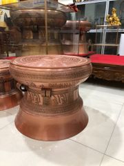 Trống Đồng Đông Sơn Đồng Đỏ Đường Kính 100cm - Hoa Văn Ngọc Lũ Họa Tiết Chìm