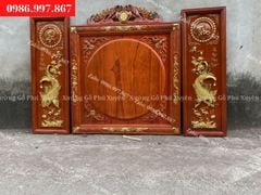 Tranh Trống Đồng Đôi Cá Chép Rời Kích Thước 117*117 Cm Khung Vuông