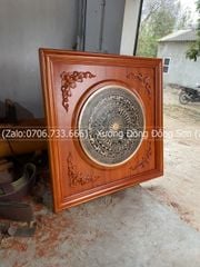 Tranh Trống Đồng Khung Hương Mặt Trống Đúc Kích Thước 117*117 Cm Khung Vuông
