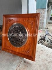 Tranh Trống Đồng Khung Hương Mặt Trống Đúc Kích Thước 117*117 Cm Khung Vuông