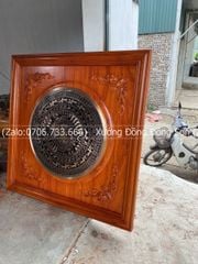 Tranh Trống Đồng Đỏ Đúc Khung Hương Kích Thước 90*90 Cm Khung Vuông