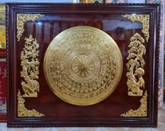 Tranh Trống Đồng Phú Quý Nền Đen Kích Thước 175*125 Cm Khung Chữ Nhật