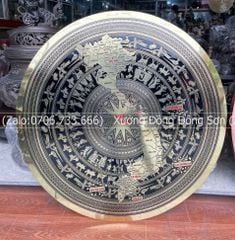 Mặt Trống Đồng CNC - Đồng Vàng Đường Kính 90 Cm Có Bản Đồ