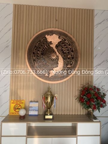 Mặt Trống Đồng Đúc DK 100 Cm có  Bản Đồ
