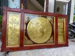 Tranh Trống Đồng Hưng Thịnh Kích Thước 197*117 Cm Khung Chữ Nhật