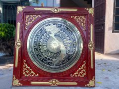 Tranh Trống Đồng Khung Gỗ Dát Vàng, Mặt CNC Kích Thước 140*140 Cm Khung Vuông