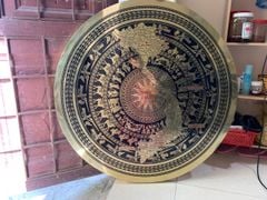 Mặt Trống Đồng CNC - Đồng Vàng Đường Kính 90 Cm Có Bản Đồ