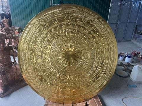 Mặt Trống Đồng Thúc Tay DK 140 Cm - Dát vàng 9999