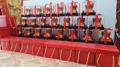 Trống Đồng Đông Sơn Đường Kính 10Cm Cao 7Cm Chất Liệu Đồng Vàng