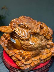 Tượng Cóc Thiềm Thừ Gỗ Cẩm trắc Paodosa Nguyên khối Kt cao 27 ngang 41 sâu 35
