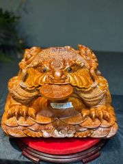 Tượng Cóc Thiềm Thừ Gỗ Cẩm trắc Paodosa Nguyên khối Kt cao 27 ngang 41 sâu 35