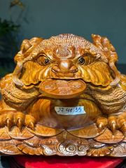 Tượng Cóc Thiềm Thừ Gỗ Cẩm trắc Paodosa Nguyên khối Kt cao 27 ngang 41 sâu 35