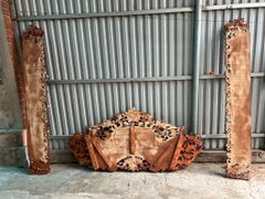 Cuốn Thư Câu Đối Gỗ Gụ Song Long Kích Thước Cuốn Thư 197*87*4 - Câu Đối 197*28*4