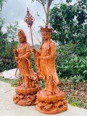 Tượng Phật - Địa Tạng Đứng Cao 120cm - Gỗ Hương Đá