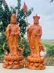 Tượng Phật - Địa Tạng Đứng Cao 120cm - Gỗ Hương Đá