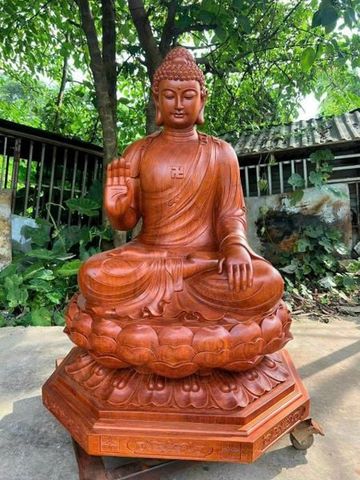 Tượng Phật - Tam Thế Phật - Gỗ Hương Đá Cao 80cm( Bộ)