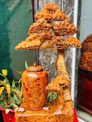 Tượng Phong Thuỷ - Bình Tùng Gỗ Ngọc Am Cao 95cm