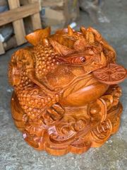 Tượng Cóc Thiềm Thừ Gỗ Hương Đỏ Cao 41cm