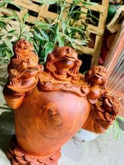 Tượng Cóc Thiềm Thừ Gỗ Hương Ta Cao 65cm, Ngang 52cm, Sâu 30cm