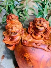 Tượng Cóc Thiềm Thừ Gỗ Hương Ta Cao 65cm, Ngang 52cm, Sâu 30cm