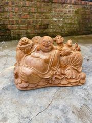 Tượng Phật - Di Lặc Ngồi Bao Tiền Gỗ Ngọc Am