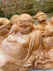 Tượng Phật - Di Lặc Ngồi Bao Tiền Gỗ Ngọc Am