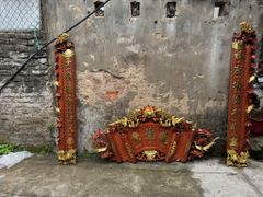 Cuốn Thư Câu Đối Gỗ Hương Đá Đục Song Long Kích Thước Cuốn Thư 197*87*4 - Câu Đối 197*28*4