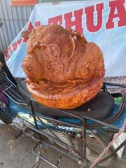 Tượng Cóc Thiềm Thừ Gỗ Hương Đá Kích Thước Cao 40cm, Đường Kính 45cm