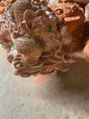 Tượng Cóc Thiềm Thừ- Gỗ Hương Đá Kích Thước Ngang 40cm, Cao 45cm, Sâu 50cm- Hàng Kỹ