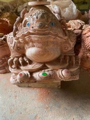 Tượng Cóc Thiềm Thừ- Gỗ Hương Đá Kích Thước Ngang 40cm, Cao 45cm, Sâu 50cm- Hàng Kỹ