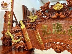 Tranh thờ Cuốn Thư câu đối gỗ Dổi kích thước 1m97 ván 4cm