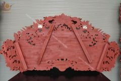 Cuốn Thư Câu Đối Gỗ Hương Đỏ- Kích Thước 197 Dát Vàng 18k