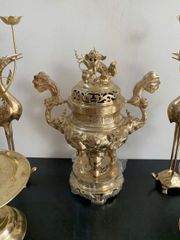 Bộ Ngũ Sự Bằng Đồng Cát Tút  Song Long Chầu Nguyệt Cao 50 Catut